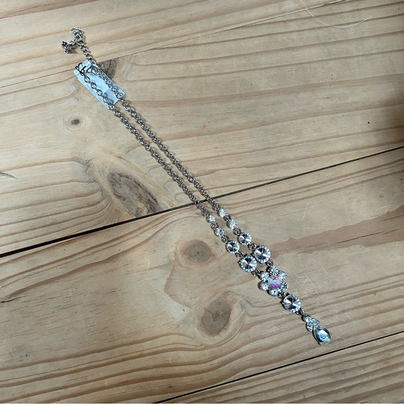 Mariell elegant rivoli glass stone y drop necklace NWT - Picture 6 of 9